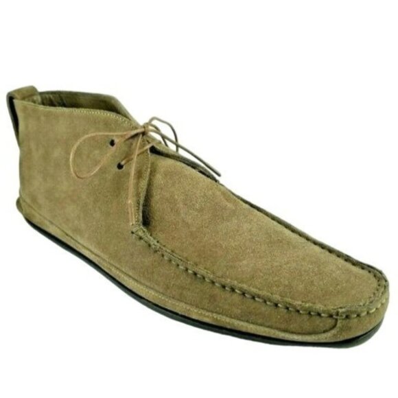 Yves Saint Laurent Rive Gauche Men 6.5-7 Desert Tan Suede Dress Shoe Chukka Boot - Picture 2 of 10